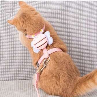 1 件装宠物轻便透气蜜蜂图案胸背带，带牵引绳，适合中小型犬