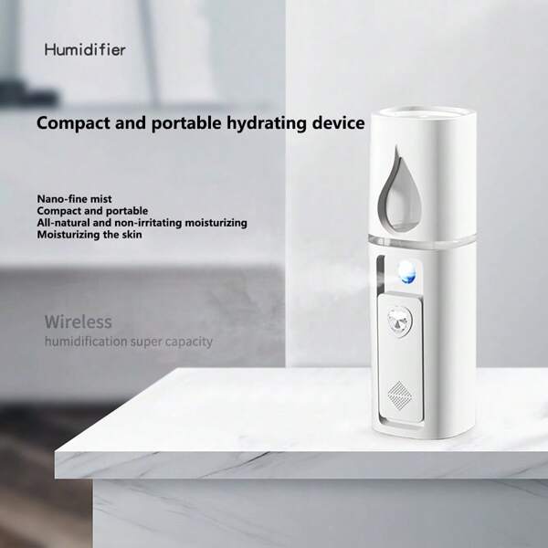 1pc Humidifier, Spray Device, Portable Handheld Summer Hydrating Device, Household Beauty Device With USB Charging Function, Facial Humidifier, Beauty, Hydration, Summer Minimalist, Portable