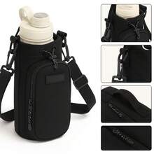 Crossbody Bag Case For Water Bottle Durable, Stylish And Functional Bottle Holder Bag Ideal For Walks, Tours, Gym, Trails, Travel, Biking, Work And Daily Use Practical And Modern Accessory To Carry Your Bottle With Comfort And Style Bag With Adjustable And Adjustable Strap, Reinforced Fabric And High Quality Waterproof Material Compact And Lightweight, Perfect For Outdoor Activities Or Everyday Life Modern Design Casual Sporty And Urban Style, Perfect For Fitness And Streetwear Looks - 黑色 - 查看 6