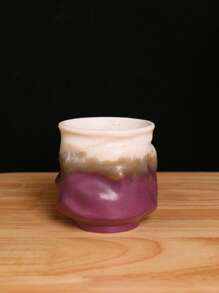 1pc Vintage Handmade Crackle Purple Ceramic Coffee Mug, Retro Afternoon Tea Cup, Creative Rustic Teacup, Breakfast Milk Mug, Espresso Cup Back To School