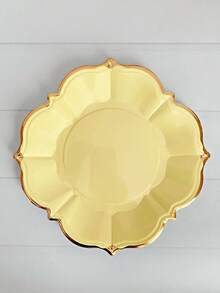 60PCS Yellow And Purple Disposable Paper Plates For Party/Wedding/Birthday - Include 30PCS 10inch Dinner Plates And 30PCS 9inch Lunch Plates For Party Decorations - Yellow Purple - View 4