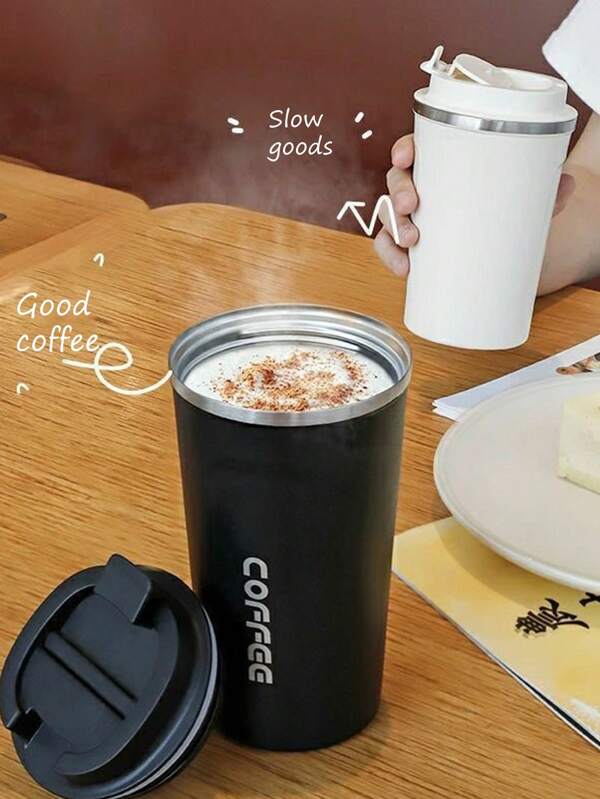 1pc Luxury Solid Color Latte Coffee Cup, Stainless Steel Double Wall Vacuum Insulated, Keeps Hot/Cold Drinks Including Milk, Coffee, Tea, Juice, Ideal For Gym, Travel, Office Or As Gift - Can Purchase Separately Travel Cup Bag Back To School