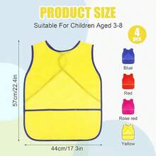 1/2/4 件儿童艺术罩衣，适合 3-8 岁儿童防水艺术家绘画围裙，带口袋，适合绘画艺术工艺活动