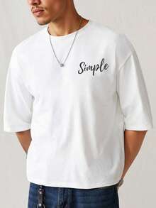 Lonblece Herren Kirschblüten bedrucktes Kurzarm T-Shirt, geeignet für den täglichen Gebrauch im Frühling und Sommer - Weiss - Übersicht 2