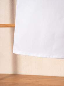 Camisa formal de manga corta blanca de estilo academia clásica para adolescentes, uso informal para fiestas