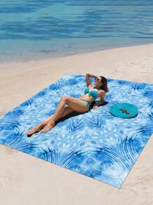 1pc Outdoor Boho Style Waterproof & Sandproof Stylish & Lovely Gradients Flower Pattern Digital Printed Beach Blanket/Picnic Mat, Suitable For Camping, Outdoor Picnics, Beach