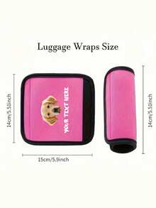 Custom Name Luggage Handle Wrap, Personalized Suitcase Handle Wraps With Text, Customized Stroller Identifier, Customizable Luggage Wraps For Suitcase, 14x15cm, Orange/Red/Blue/Yellow/Rose Red/Black/Green, Luggage Wrap, Mother'S Day Gift, Easter Gift, Valentine'S Day Gift, Birthday Gift