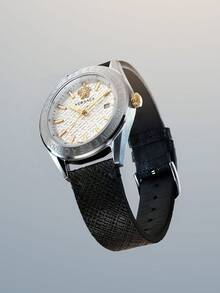 Versace Quartz Watch For Men With Silver Case And Black Strap Male Wrist Watch Business Casual Men's Watch - Black - View 5