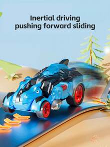 1pc Dinosaur Transformation Robot Car Toy, Dinosaur Car Toy For Kids, Impact Transformation Toy Car, Tyrannosaurus Rex Battle Car Toy For Boys - Multicolor - View 6