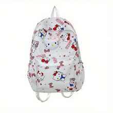 Sanrio 1 pieza Mochila de Hello Kitty - Bolso de hombro durable con cierre de cremallera, diseño con colgante, ligero para uso casual y de viaje