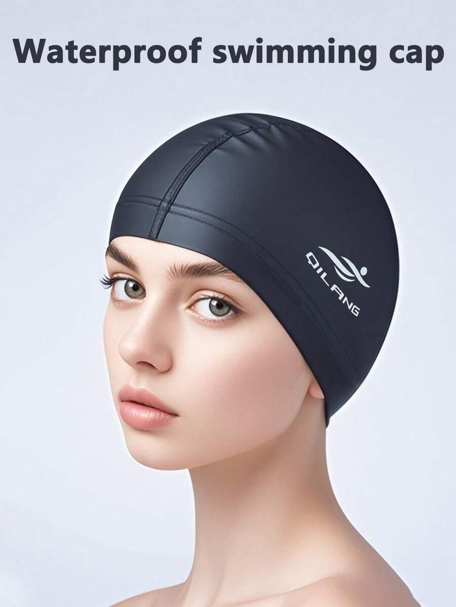 Set de 3 gorros de natación impermeables - Talla grande unisex - Protección de orejas, adecuado para cabello largo y rizado - Ideal para entrenamiento de adultos