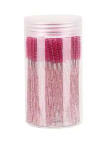 100pcs/50pcs/10pcs Disposable Mascara Wands, Nylon Bristle Eyelash Brush Spoolies, Unscented Eyebrow Extension Applicator With ABS Plastic Rod, Normal Skin Compatible - Pink And Black Wand Set