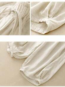 Pantalones de linterna de viaje casual y cotidiana para mujer, ligeros y transpirables para una cómoda circulación, con un excelente caída, perfectos para los pantalones de lino de verano de las mujeres, ideales para la ropa de verano de las mujeres.