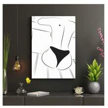 1pc Frameless Modern Minimalist Black And White Lines Sexy Girl Posters High-Definition Printing Wall Arts Suitable For Living Room, Bedroom, Dormitory, Study, Bar, Coffee Shop Wall Decoration, Home Decoration