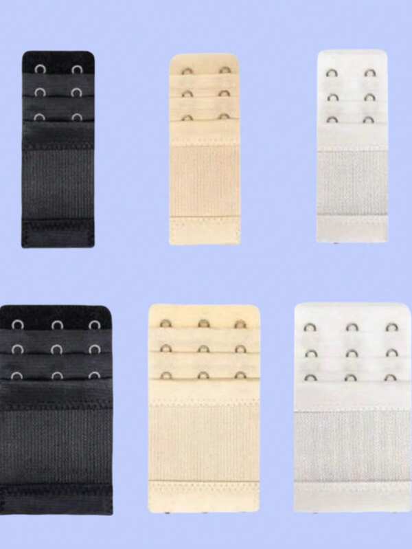 6 Stücke/3 Stücke Set BH Verlängerungshaken (Verlängerungsstil), Lingerie Zubehör, elastisch, verstellbar, BH Verlängerungshaken, BH Rückenverlängerung, Haken & Ösen BH