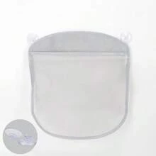 1pc Cute Cartoon Colorful Suction Cup Net Bag, Bathroom Storage Organizer Mesh Hanging Bag For Bathtub, Shower, Dorm