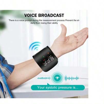 1 Stück Smart Touch LCD-Bildschirm Aufladbare Handgelenk Blutdruckmessgerät Digitales Automatisches BP-Tonometer Pulsmesser Sphygmomanometer