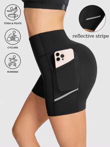 Women's Running Shorts With Side Pockets, Sports Tight Shorts, Yoga Pants For Gym