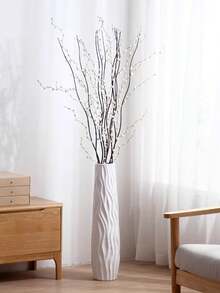 1pc Large Floor Vase, Plastic Flower Vase With High Aesthetic Value, Home Decor, Non-Breakable Plastic Vase, Suitable For Dried Flowers, Artificial Flowers, Fresh Flowers, Nordic & European Style, Floral Arrangement Room Decor Glass Vase - Multicolor - View 9