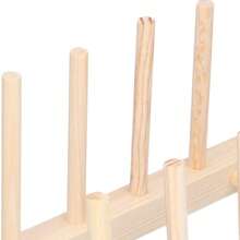 Teller Ständer, Holz Teller Ständer Halter Teller Organizer für Kabinettplatz Sparer Holz Geschirr Abtropfgestell vertikal Ablaufhalter Küchenregal Organizer für Teller, Töpfe, Deckel (5')