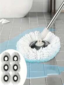 8/6/5/3/1pcs Pack Rotating Mop Replacement Heads, With Super Fine Fiber And Machine Washable Features, Compatible With Round Cyclone Rotating Mop, Standard Round Cleaning Replacement Heads, Easy Replacement, Household Cleaning Hygiene, Can Make Floors Mirror Smooth, Remove Grease, Dust, Household Essential Super Fine Fiber Rotating Mop Replacement Heads, Compatible With Round Cyclone Magic Mop, Universal Standard Round Cleaning Replacement Set