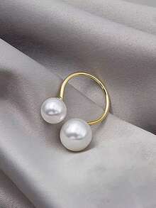 10 件/100 件小号人造金属珍珠餐巾环、金色餐巾架、桌面餐巾夹，适用于婚宴餐桌装饰、派对、家庭聚会餐饮用品 - 彩色 - 查看 5