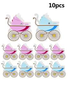 10pcs/Pack Baby Stroller Shaped Candy Box Wedding Party DIY Dessert Box Tabletop Decorbaby Shower Family Decorations Gifts - Multicolor - View 11
