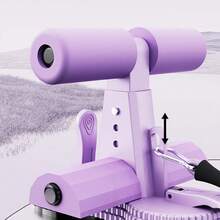 仰卧起坐杆地板，便携式仰卧起坐锻炼器材，配有 2 个强力吸盘和可调节脚架，腹肌大师辅助设备，用于家庭锻炼，配有按摩滚轮健身房配件，运动，健身，家庭锻炼，腹肌