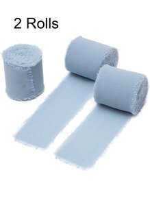 1/2 rollos 6 yardas de cinta de gasa con borlas hecha a mano, Set de cintas de 3,81 cm x 7 yardas para invitaciones de boda, ramos de novia, envoltura de regalos, manualidades DIY