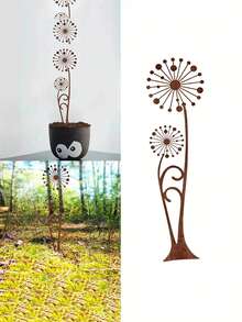 1 件/2 件乡村蒲公英花园装饰 - 花卉金属花园桩，经典风格，适合家庭花园装饰，送给朋友的最佳礼物，无需电源或电池，户外装饰 - 彩色 - 查看 4