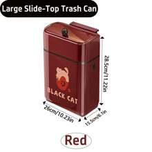 1 pieza Soporte de pared para basura, cubo de basura creativo de dibujos animados para cocina/oficina con tapa abatible, sin necesidad de taladrar