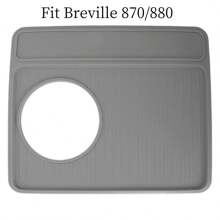 Alfombra para café apta para Breville 870/880, felpudo antideslizante para espresso, estación de compactación para accesorios de máquina de espresso, alfombrilla de silicona, resistente al calor e impermeable, 11 in X 9.25 in, color negro vuelta al colegio