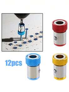 3入組通用防滑合金磁性螺絲刀頭座，帶藍色、黃色和紅色磁性環 - 藍紅黃 - 查看 9