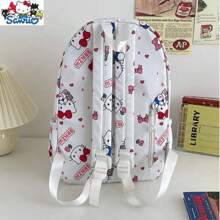 Sanrio 1 pieza Mochila de Hello Kitty - Bolso de hombro durable con cierre de cremallera, diseño con colgante, ligero para uso casual y de viaje