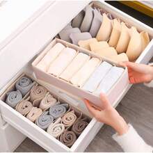 4 Drawer Organizers For Underwear And Socks – Closet Storage Box - Beige - View 8