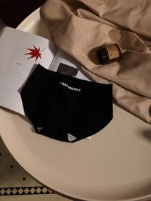 4件套女士中腰美拉德纯色内裤