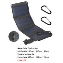 8W/12W Solarladegerät Faltbare Tasche Faltbares Solarpanel für Camping Outdoor USB-Anschluss Wandern Notfall Aufladen Reisebereit Solarladegerät für Handy Aufladen