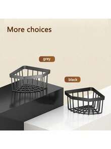 2pcs (Black+Gray) Kitchen Shelf Sink Edge Multifunctional Hanging Storage Basket Sponge Steel Wire Ball Scouring Pad Drain Rack Sink Organizer, Soap, Drain Plug, Sponge Rack, Multifunctional Rust Proof Storage Basket, Kitchen And Bathroom Wall Mounted Shelves, Black/Gray - Dark Grey - View 10