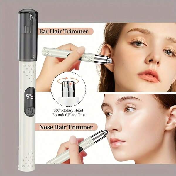 Nose Hair Trimmer, Portable Electric Nose Hair Trimmer, Suitable For Men And Women, No Damage To Hair, No Pain, Stylish And Simple, USB Charging, Suitable For Nose Hair, Eyebrow And Ear Hair Trimming