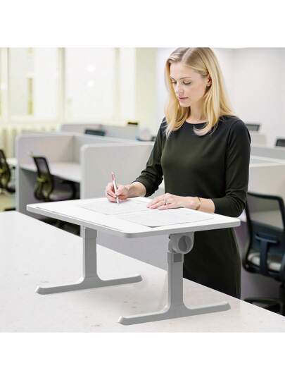 LILIIN Portable Foldable Laptop Tafel Height Adjustable Bedside 60 39.5 Cm Tablet Holder, Anti Slip Strip MDF Bed, Ofa Travel, Verlichting Gray/Warm White/Brushed Black/Walnut/White Maple view 3