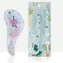 Set de 3 peines de dibujos animados - para uso en húmedo y seco, cepillos desenredantes y de peinado para todo tipo de cabello, mango de plástico ABS duradero, idea de regalo perfecta - Multicolor - Ver 9