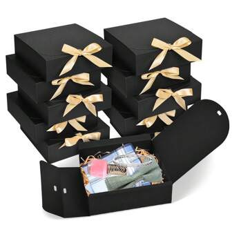 10pcs/5pcs/2pcs - White/Black/Pink/Brown Gift Box With Lid, Gift Box With Ribbon For Bridesmaid Proposal Box, Gift Box For Wedding, Birthday Gift, Shower Party And Other Parties, Valentine's Day Gifts, Valentine's Day,Packaging, Birthday, DIY Making, Beauty Storage BOX,Graduation Gift Packaging, Wedding Party Decoration Box