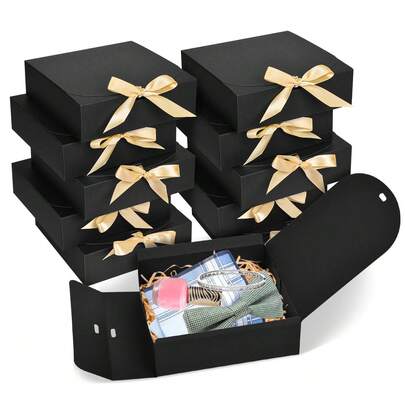 10pcs/5pcs/2pcs - White/Black/Pink/Brown Gift Box With Lid, Gift Box With Ribbon For Bridesmaid Proposal Box, Gift Box For Wedding, Birthday Gift, Shower Party And Other Parties, Valentine's Day Gifts, Valentine's Day,Packaging, Birthday, DIY Making, Beauty Storage BOX,Graduation Gift Packaging, Wedding Party Decoration Box