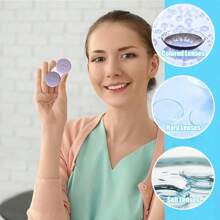 6PCS/2PCS/1PC Simple Contact Lens Case Double Box Beauty Contact Lens Storage Box Single Double Box Double Piece Beauty Contact Lens Case