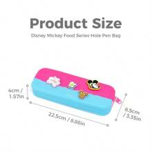 Miniso Disney Mickey Food Series Cute Dotted Pencil Case, Multifunction Stationery Storage, Fun Dotted Design, Suitable For Students' Daily Use Or As A Gift (1 PC), Pencil Pouch, School Bag