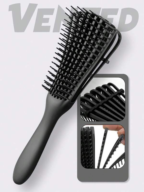 1/3pcs Detangling Brush For Black Natural Hair, Detangler Brush For Curly Hair Afro 3/4abc Texture, Faster N Easier Detangle Wet Or Dry Hair With No Pain(Black)