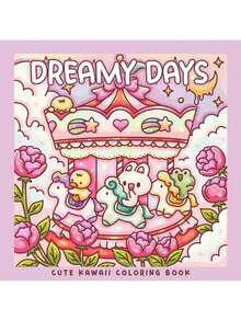 Días de ensueño: Un libro para colorear kawaii de escenas caprichosas: 30 páginas para colorear con lindas vacas, ranas, conejos, osos, patos y nutrias, de vuelta a la escuela, útiles escolares - A - Ver 6