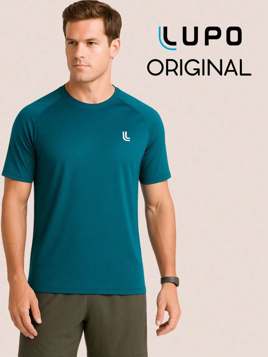 Lupo Sport Men's Dry Fit Half Sleeve Performance Advanced Seamless Gym T-Shirt - Moss Green - View 1