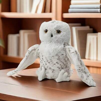 20cm/7.8inch Owl Stuffed Plush Animals Toys Hand Finger Story Puppet Kawaii Dolls Educational Baby Toys Simulated Owl Children Gift