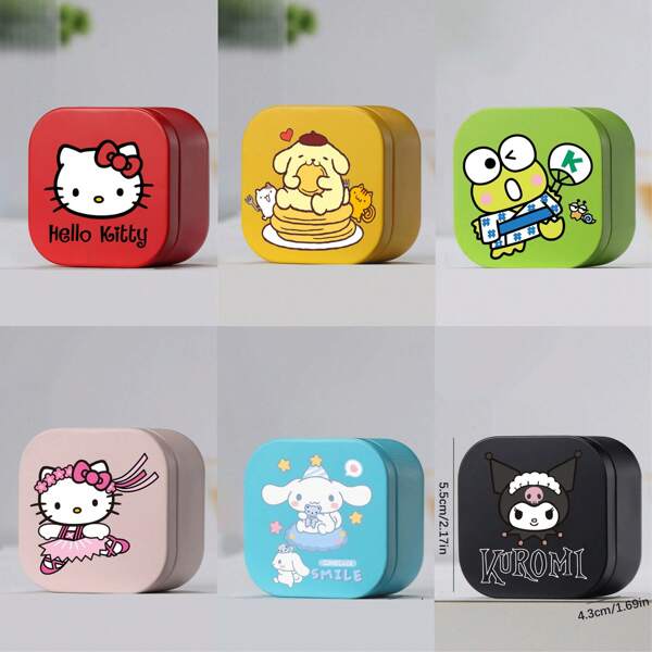 Sanrio 1 pezzo Scatola da scrivania quadrata per gioielli/oggetti da collezione, con Kuromi, Cinnamoroll, Hello Kitty, My Melody, Pompompurin, ottimo regalo per amici, scatola per l organizzazione della stanza, organizer per perle/caramelle per le donne, elementi essenziali da viaggio, articoli per il ritorno a scuola, organizer per dormitorio